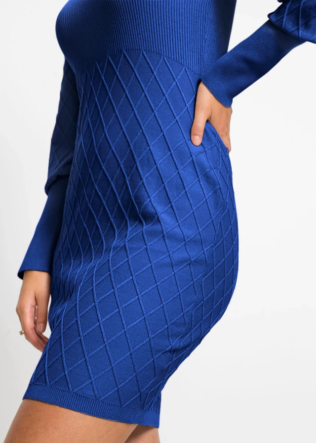 Gebreide jurk met col • middernachtblauw • product-page.page-title-suffix