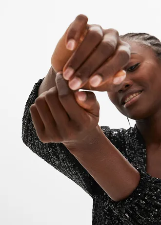 Blazer met pailletten • zwart metallic • bonprix online shop