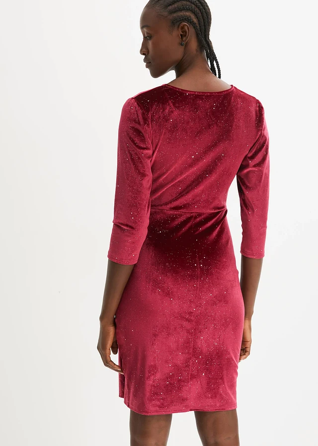 Robe courte, Couleur: rouge foncé