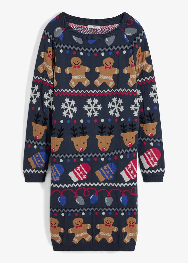 Pletené šaty s vianočným motívom