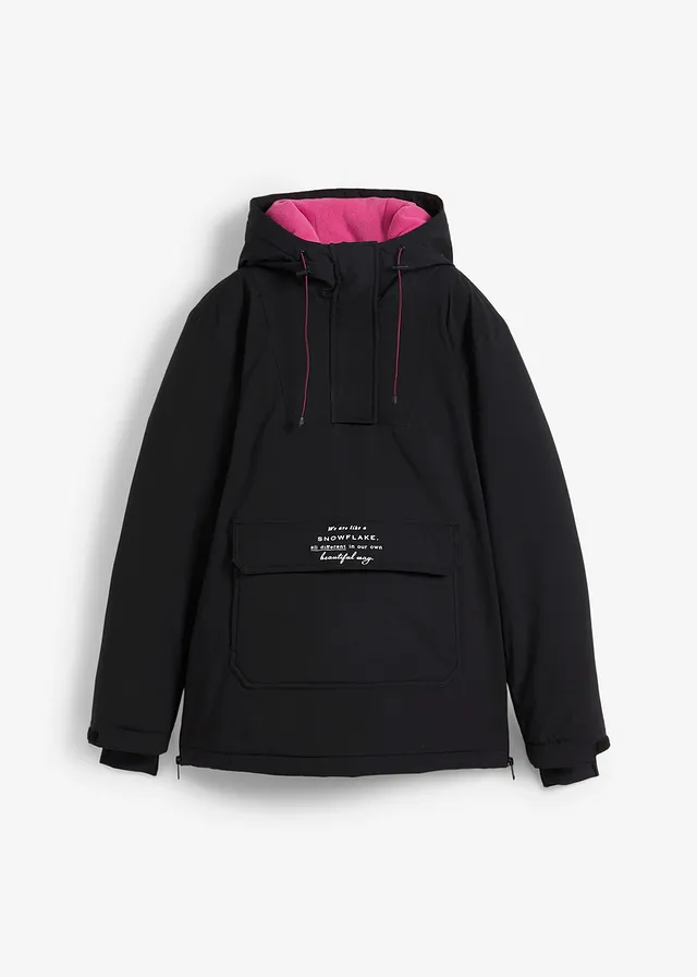 waterdichte outdoor instap ski-jas met fleece voering, oversized