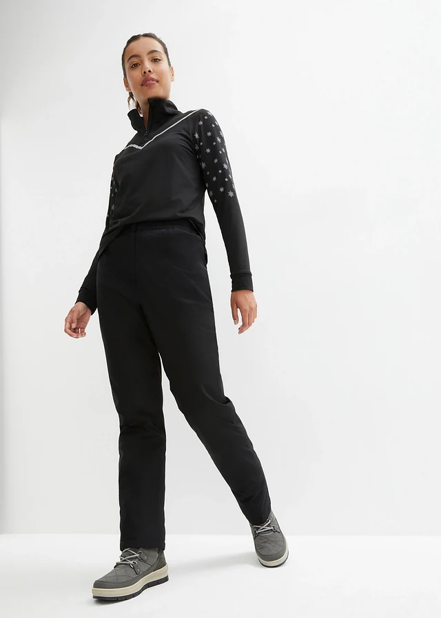 Pantalon chaud avec doublure polaire et taille élastiquée, imperméable • noir • product-page.page-title-suffix