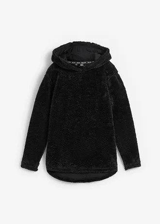 Pull long en polaire douce, oversize • noir • Boutique bonprix