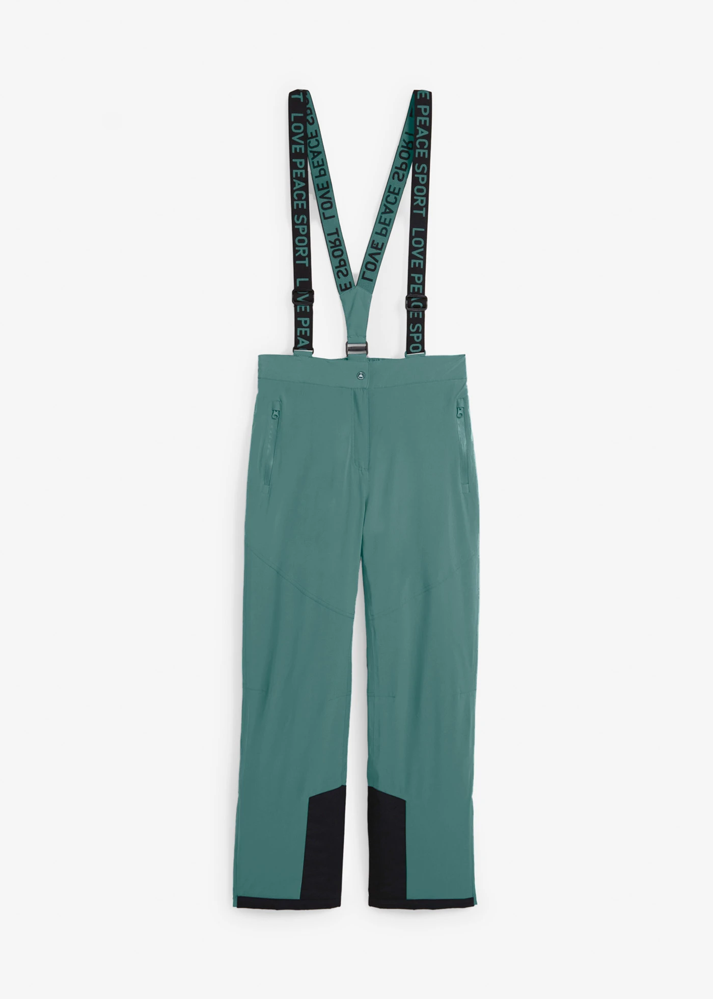 Pantalon de ski thermique imperméable avec bretelles amovibles • gris vert • Boutique bonprix
