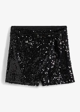 Short met pailletten • zwart • bonprix online shop