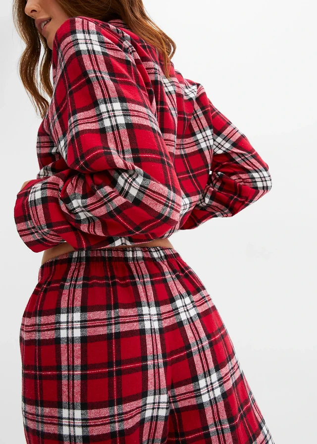 Geweven pyjama van flanel (2-dlg. set) • avondrood geruit • product-page.page-title-suffix