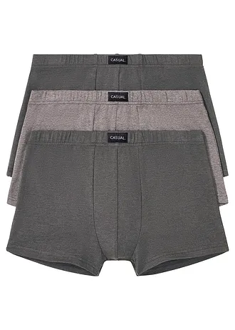Chilot boxer mulat cu bumbac (set/3 buc.) • antracit melanj/gri melanj • magazin bonprix