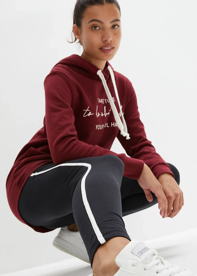 Joggingpak met lange sweater en legging (2-dlg.) • esdoornrood/zwart met print • product-page.page-title-suffix