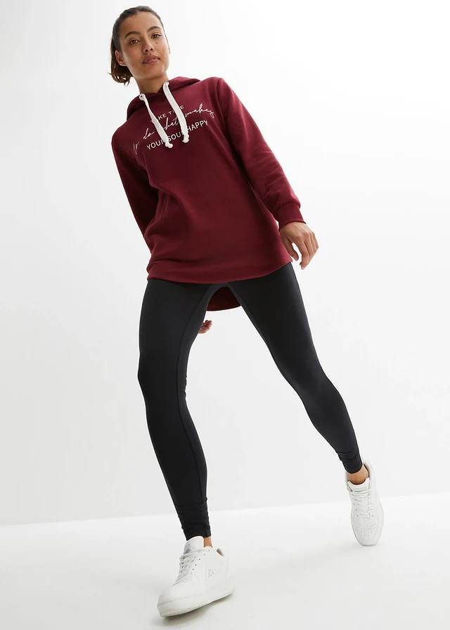 Ensemble de jogging avec sweat long et legging (2 pces), Couleur: rouge érable-noir imprimé