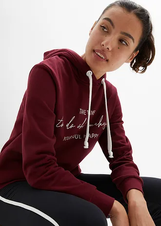 Sportovní souprava (2dílná): dlouhá mikina + legíny • javorově červeno-černá s potiskem • bonprix obchod