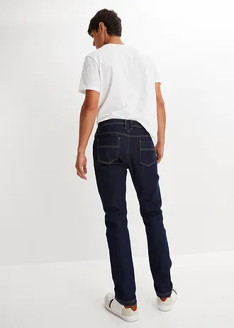 Jean thermique extensible regular, droit, avec doublure chaude • bleu foncé denim • Boutique bonprix