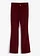 Pantalon en velours côtelé extensible avec taille haute confortable, Couleur: rouge érable