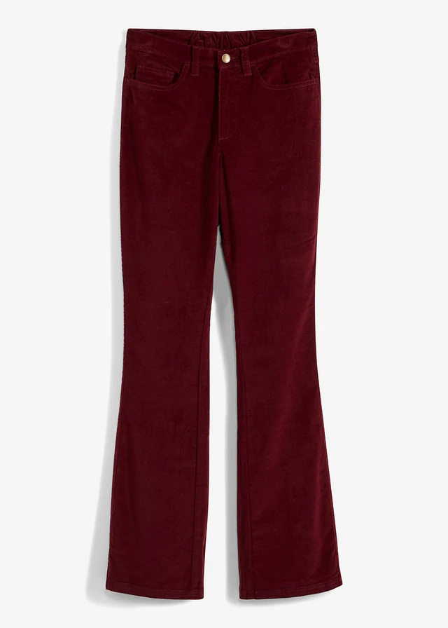 Pantaloni raiați stretch cu talie înaltă comodă • roșu arțar • magazin bonprix