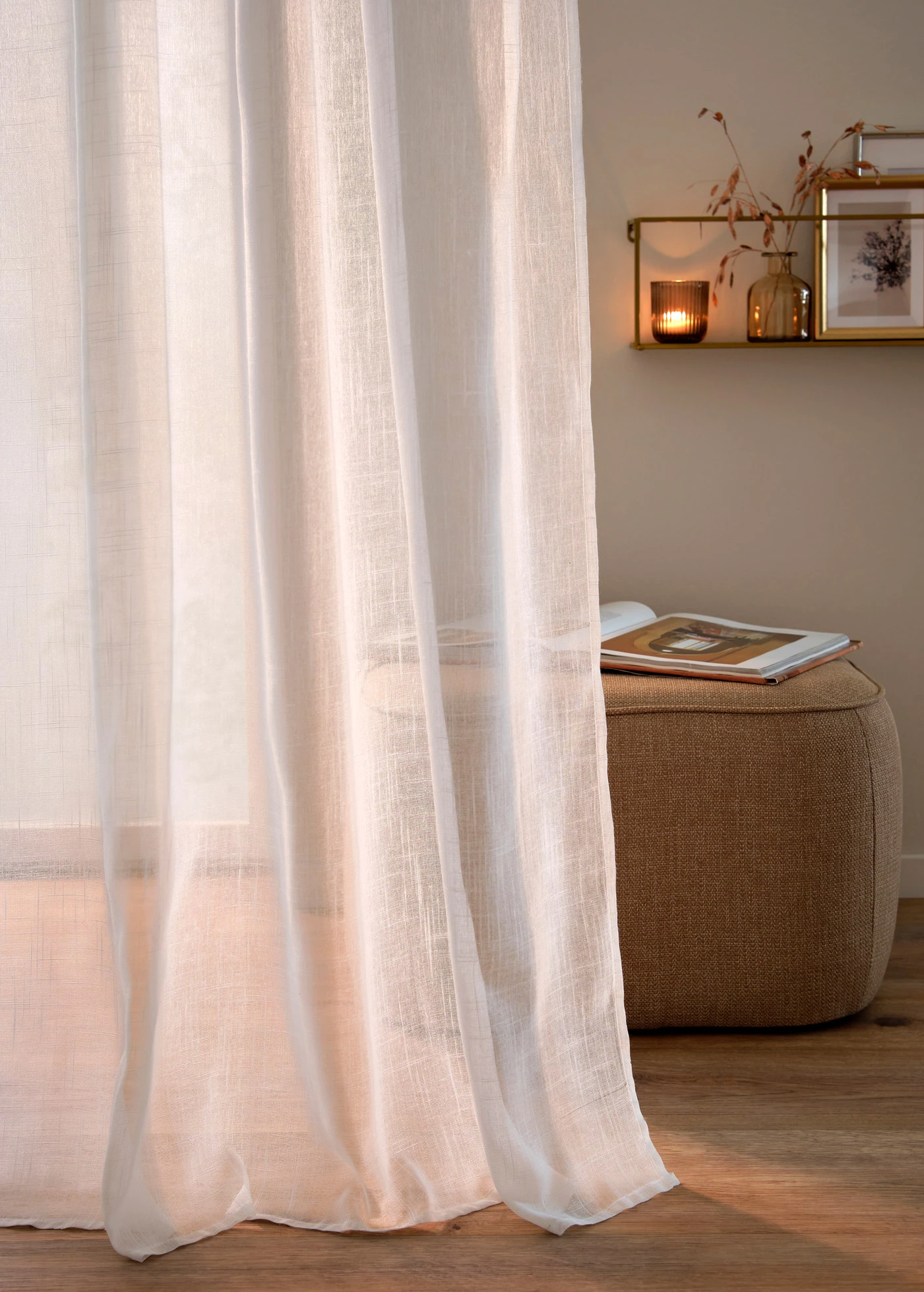 Voilage finement texturé (1 pce), aussi en XXL • blanc • Boutique bonprix