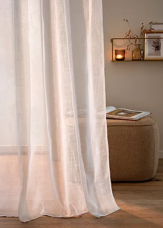 Voilage finement texturé (1 pce), aussi en extra long • blanc • Boutique bonprix