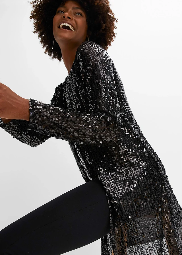 Long gilet à sequins • noir • product-page.page-title-suffix