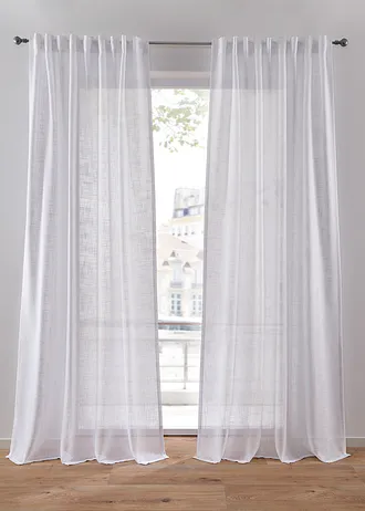 Gordijn met structuur (2 stuks) • wit • bonprix online shop