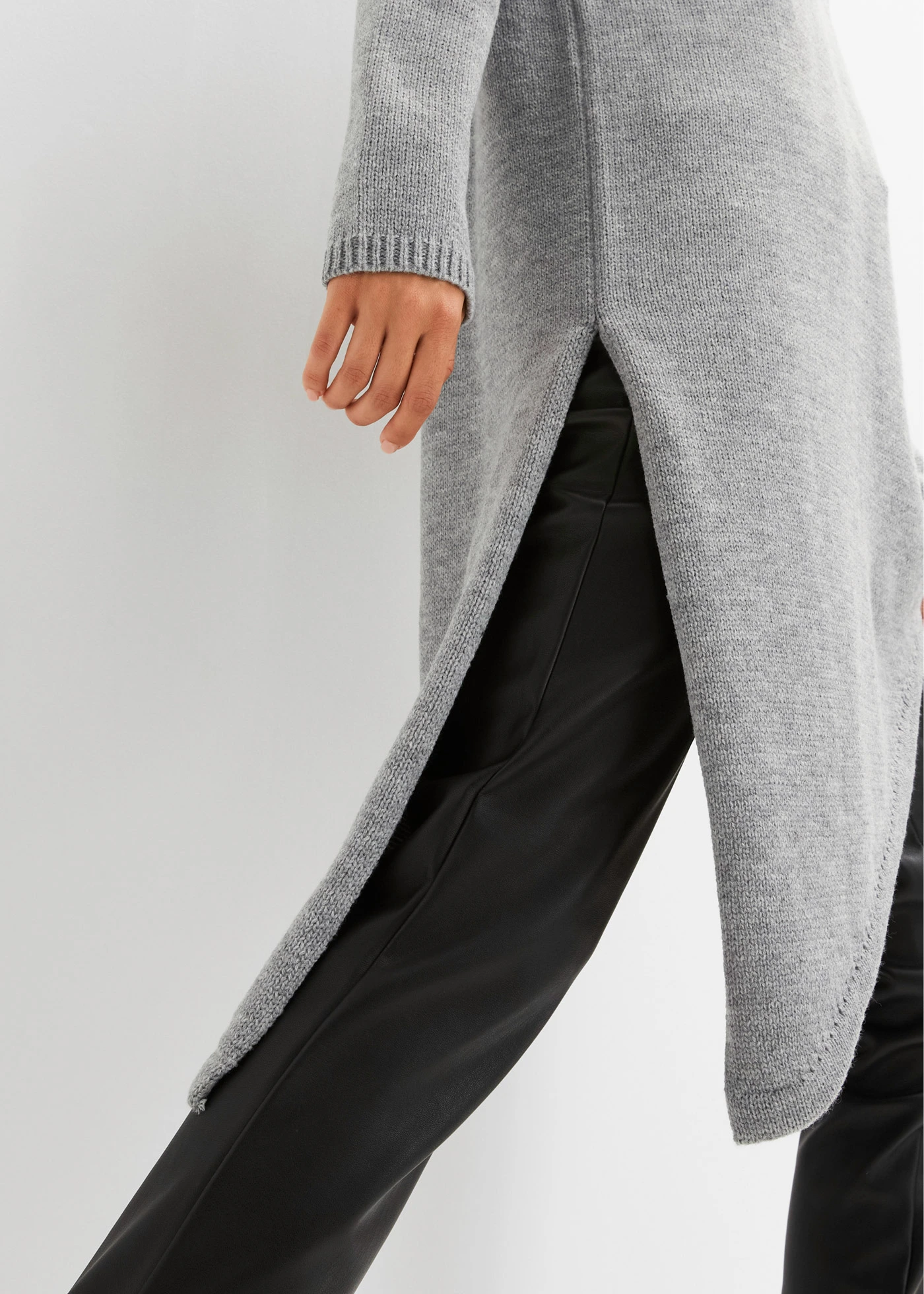 Pull long • gris clair chiné • Boutique bonprix