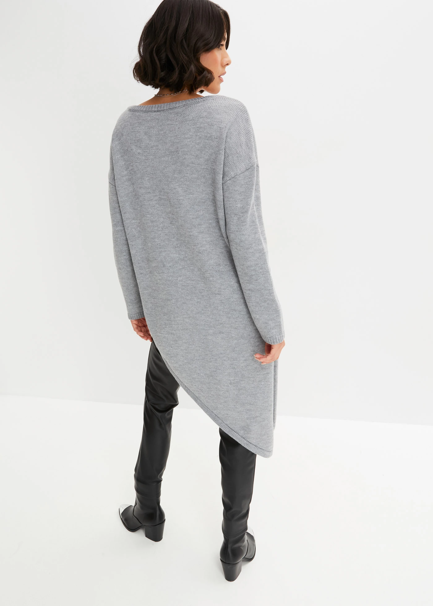 Pull long • gris clair chiné • Boutique bonprix