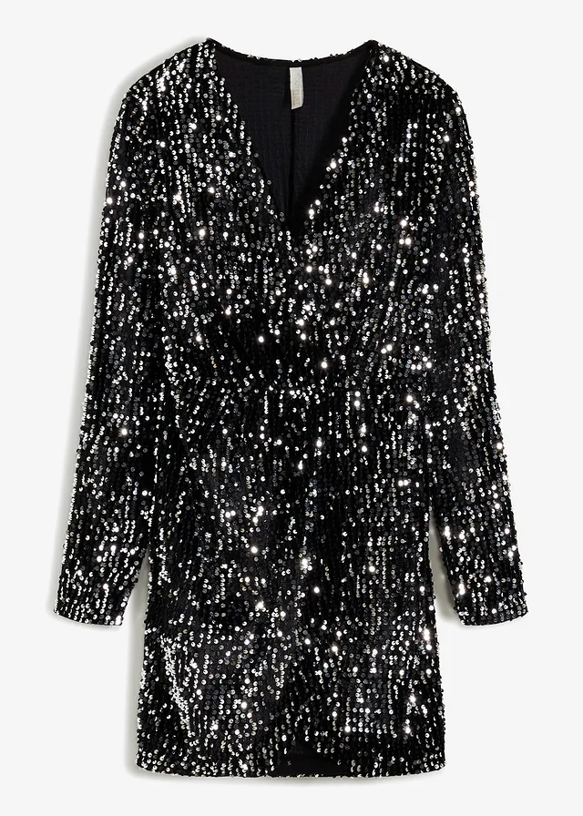 Rochie mini din catifea moale, cu paiete