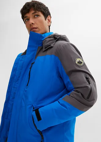 Veste technique et imperméable à doublure polaire • bleu azur-gris ardoise imprimé • Boutique bonprix