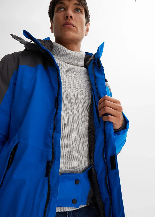 Waterdichte ski-jas met een zachte fleece voering • azuurblauw-leisteengrijs • product-page.page-title-suffix