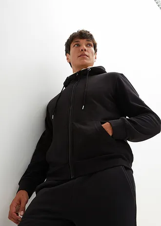 Sweat zippé doublé sherpa • noir • Boutique bonprix