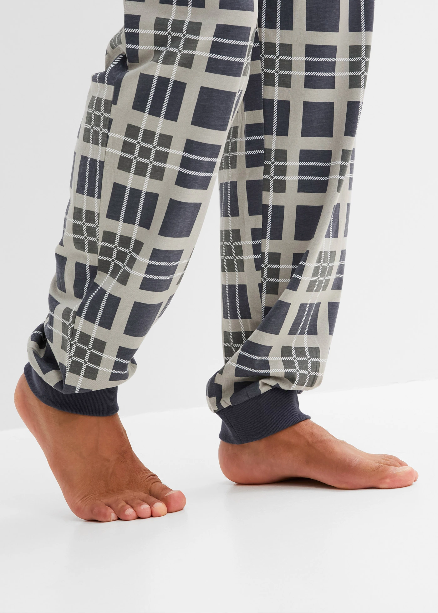 Pyjama (2-dlg.) • nachtblauw-grijs gedessineerd • bonprix online shop