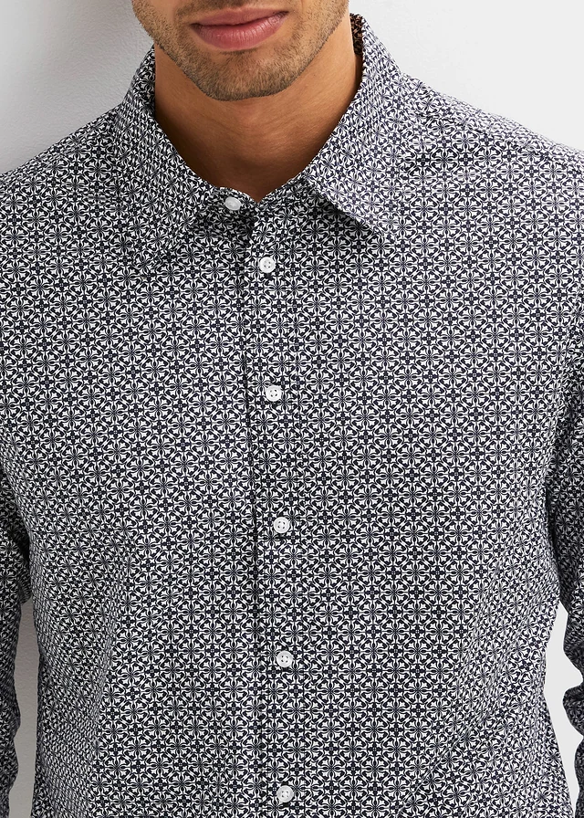 Chemise pro 100% coton • blanc/noir graphique • product-page.page-title-suffix