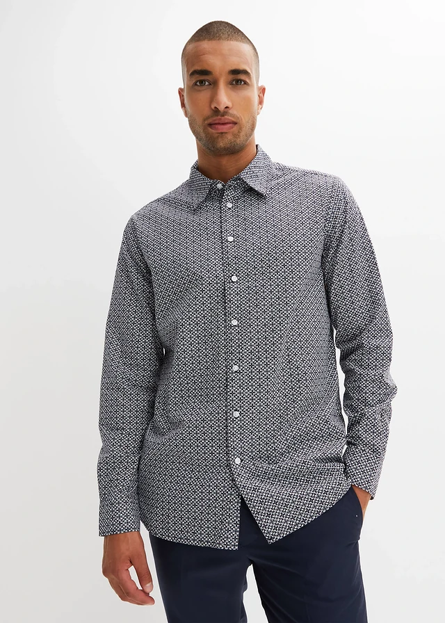 Chemise pro 100% coton • blanc/noir graphique • product-page.page-title-suffix