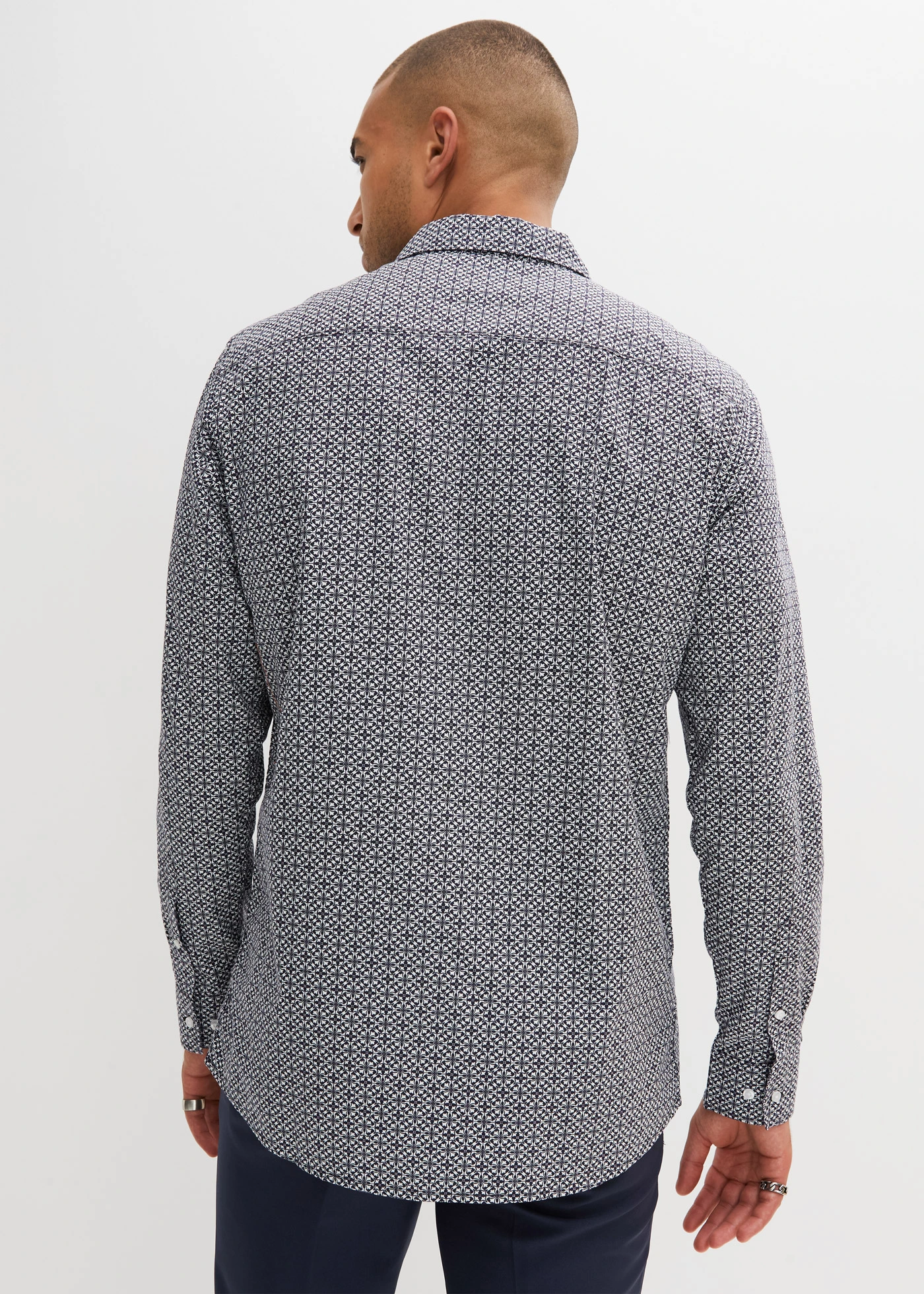 Business košile z čisté bavlny, dlouhý rukáv • bílá + černá • bonprix obchod