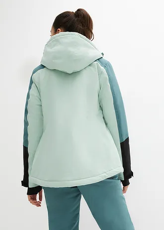 Veste de ski imperméable avec fentes d’aération, Couleur: roseau clair-gris vert