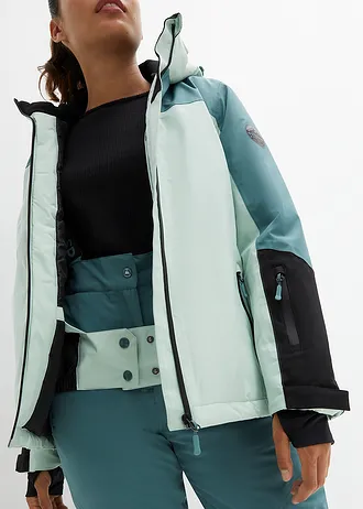 Outdoor ski-jas met ventilatieopeningen, waterdicht • lichtrietgroen-grijsgroen • bonprix online shop