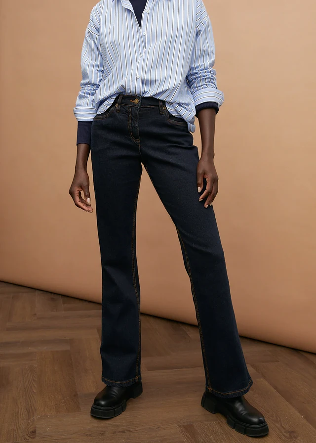 Bootcut stretch jeans, high waist • donkerblauw denim • product-page.page-title-suffix