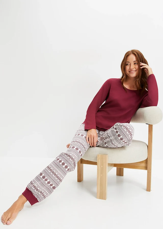 Pyjama (2-dlg.) • esdoornrood gedessineerd • product-page.page-title-suffix