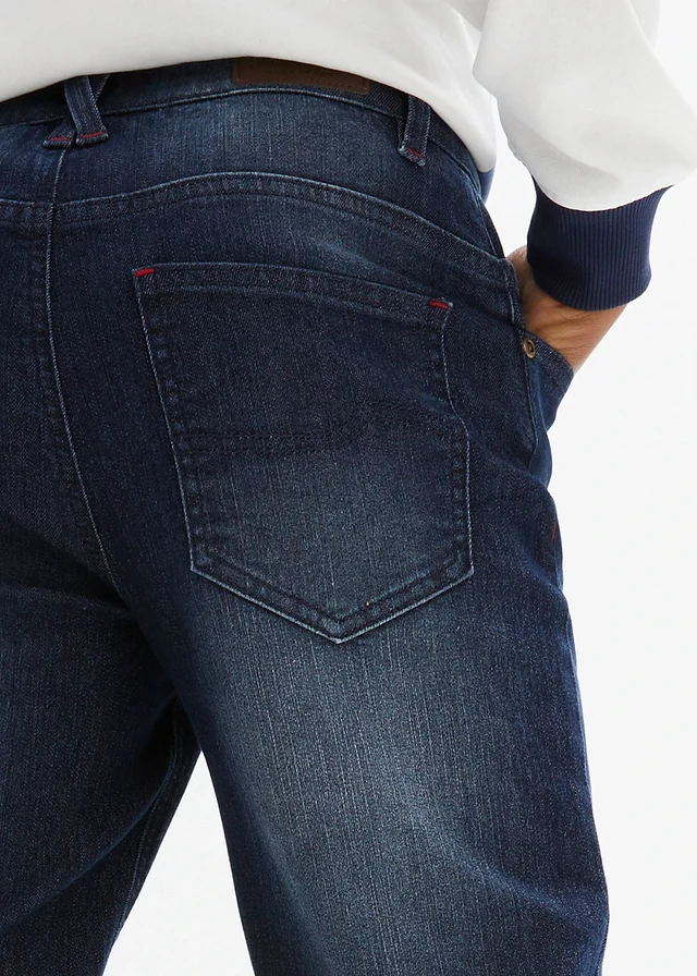 Jongens stretch jeans, loose fit, straight • donkerblauw denim • product-page.page-title-suffix