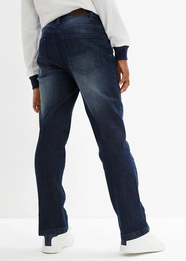 Jongens stretch jeans, loose fit, straight • donkerblauw denim • product-page.page-title-suffix