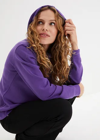 Sweat à capuche en tissu éponge doux • violet • Boutique bonprix