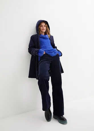 Rolákový svetr z měkké peříčkové příze • drahokamově modrá • bonprix obchod