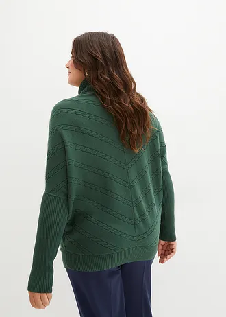Pull col roulé, Couleur: vert foncé