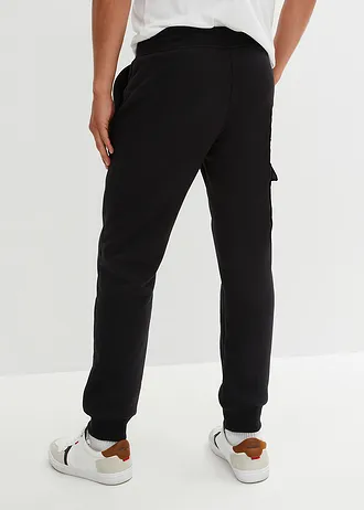 Thermo joggingbroek met cargozakken en teddy voering • zwart • bonprix online shop