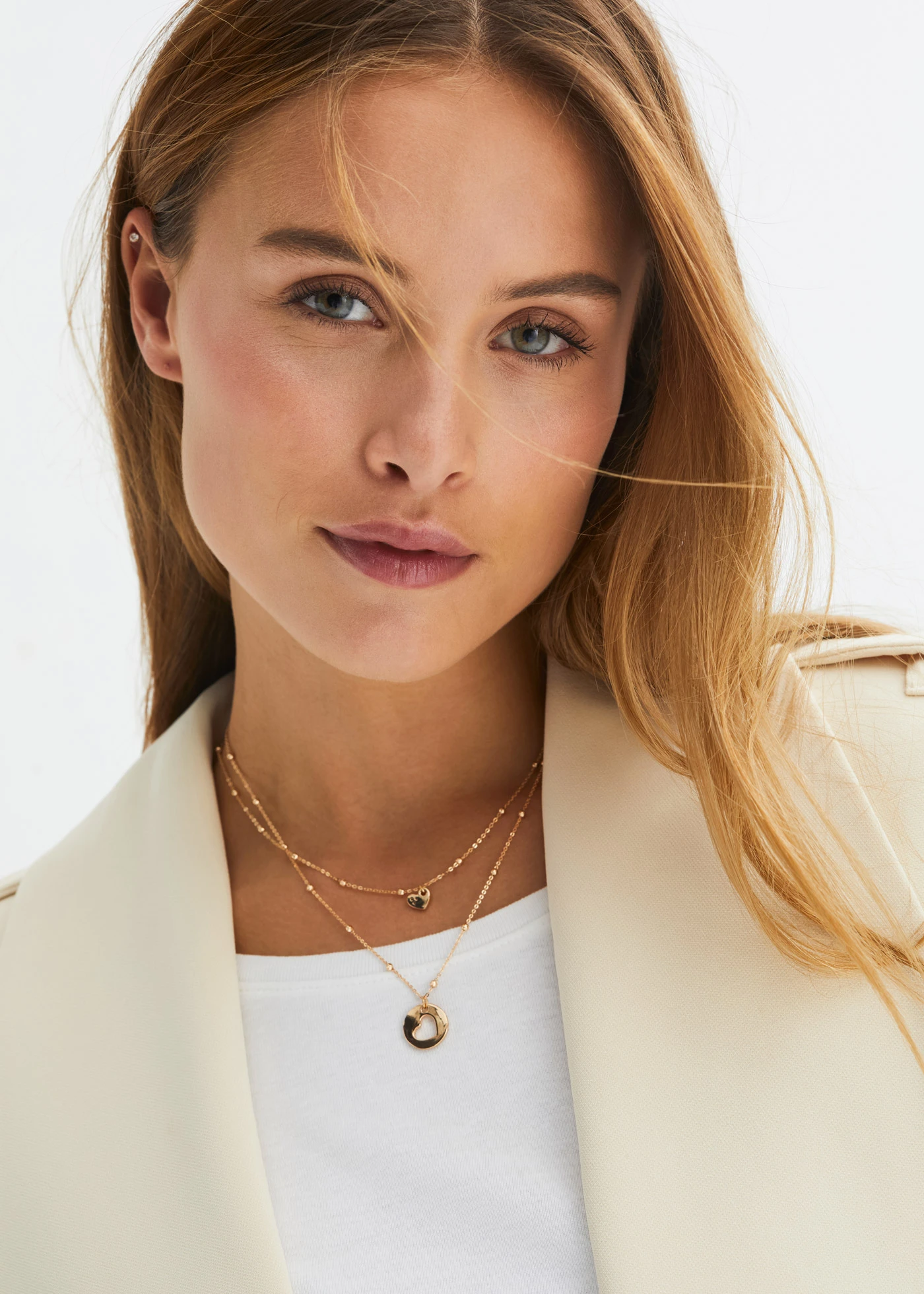 Nyaklánc szett (2-részes szett) szív medállal • aranyozott • bonprix áruház