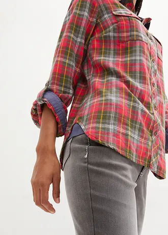 Flanelová košile • červenopink kostka • bonprix obchod