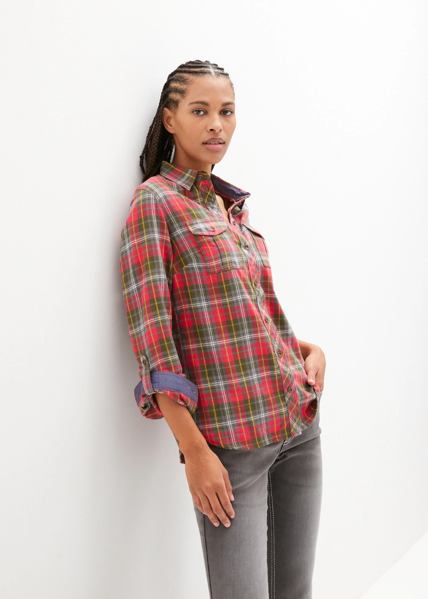 Flanelová košile • červenopink kostka • bonprix obchod