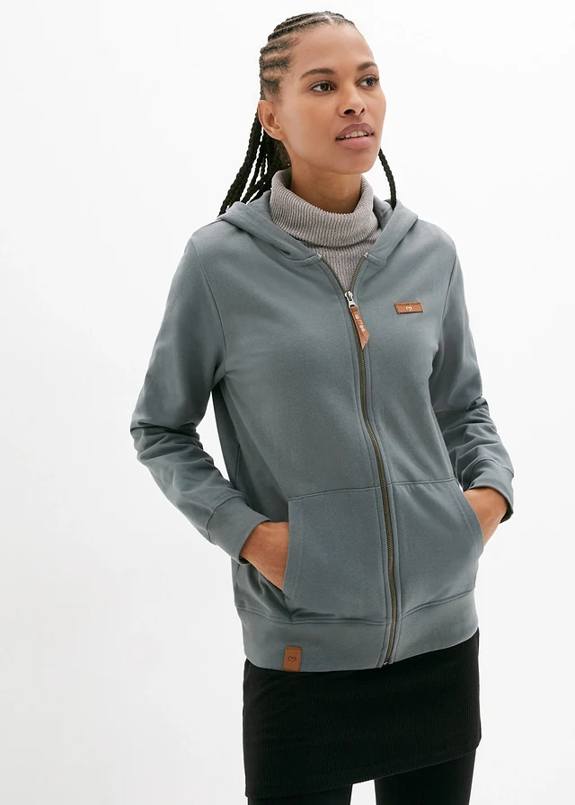 Sweat zippé à capuche, 100% coton • vert eucalyptus • product-page.page-title-suffix