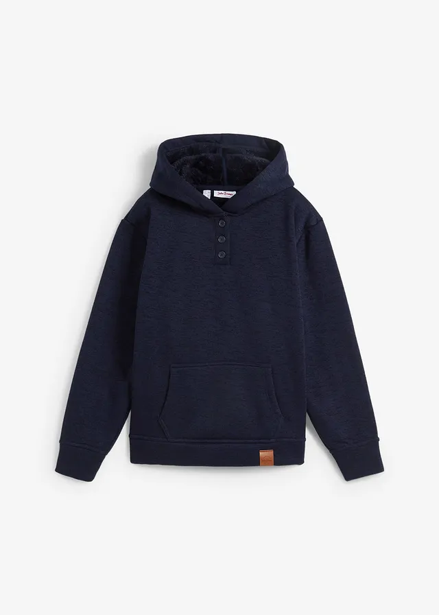 Miękka bluza z kapturem • ciemnoniebieski melanż • bonprix obchod
