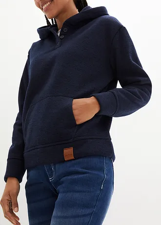 Miękka bluza z kapturem • ciemnoniebieski melanż • bonprix obchod