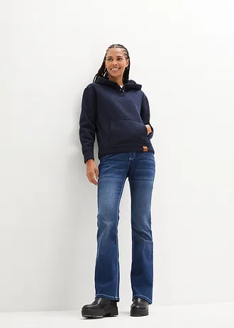 Miękka bluza z kapturem • ciemnoniebieski melanż • bonprix obchod