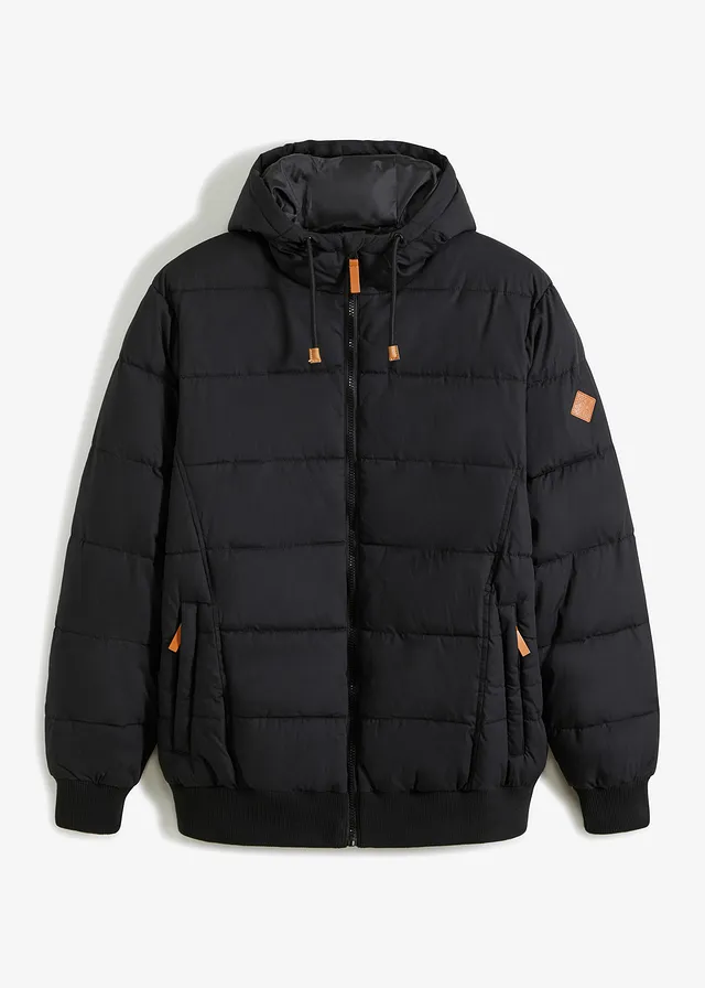 Veste matelassée style blouson, Couleur: noir