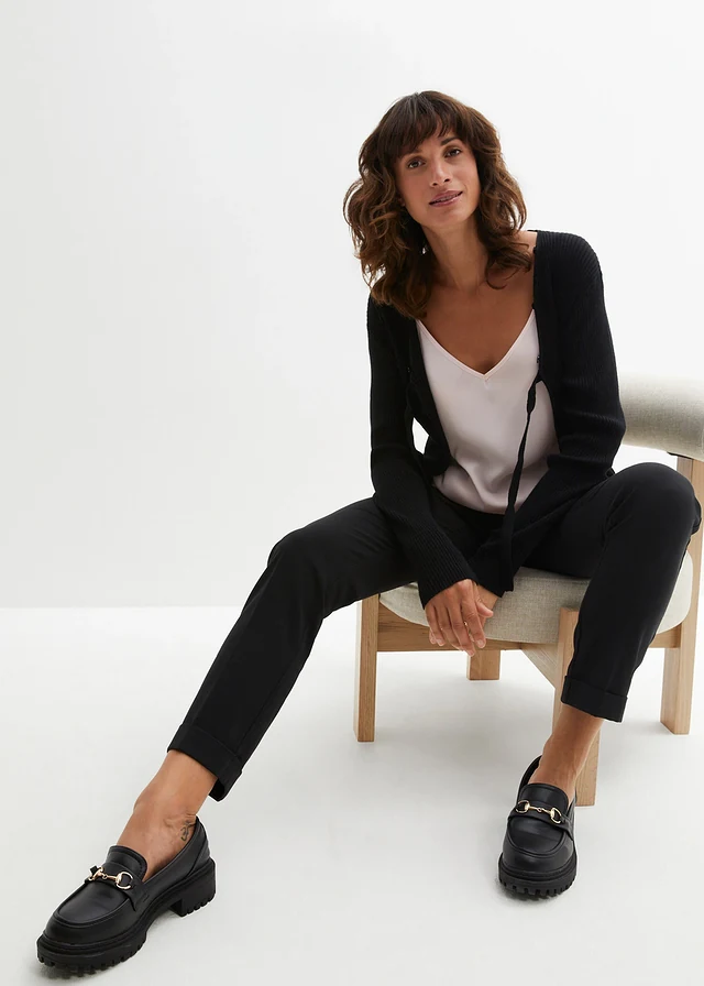 Pantalon à pinces avec taille élastiquée • noir • product-page.page-title-suffix